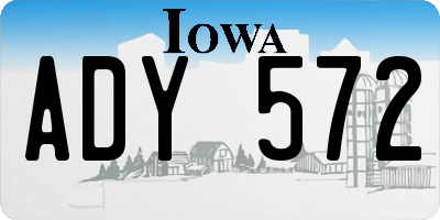 IA license plate ADY572
