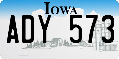 IA license plate ADY573