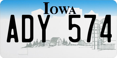 IA license plate ADY574