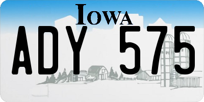 IA license plate ADY575