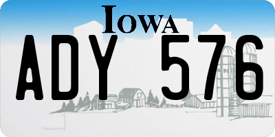 IA license plate ADY576