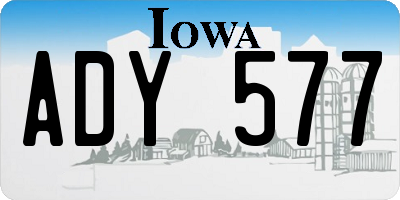 IA license plate ADY577