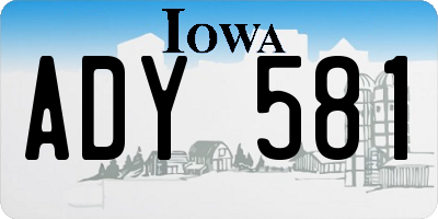 IA license plate ADY581