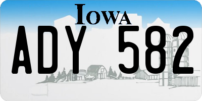 IA license plate ADY582
