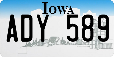 IA license plate ADY589