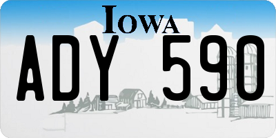 IA license plate ADY590