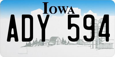 IA license plate ADY594