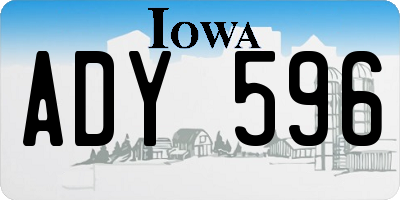 IA license plate ADY596