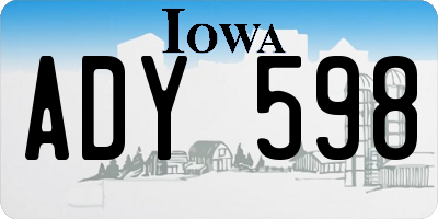 IA license plate ADY598