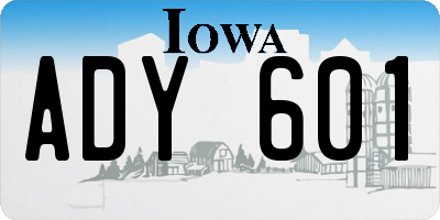 IA license plate ADY601