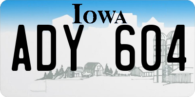 IA license plate ADY604