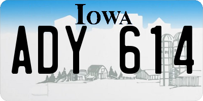 IA license plate ADY614