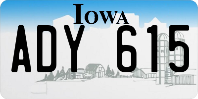 IA license plate ADY615
