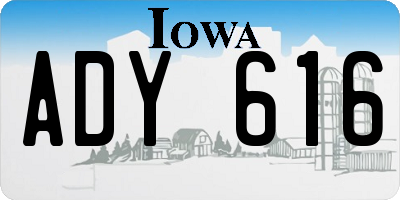 IA license plate ADY616