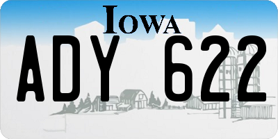 IA license plate ADY622