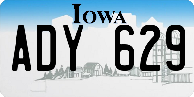 IA license plate ADY629