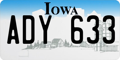 IA license plate ADY633