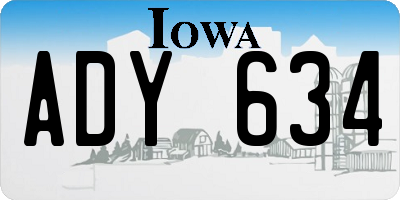 IA license plate ADY634