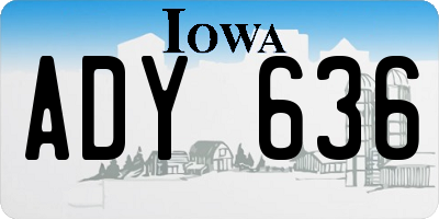 IA license plate ADY636