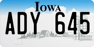 IA license plate ADY645