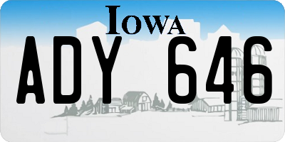 IA license plate ADY646