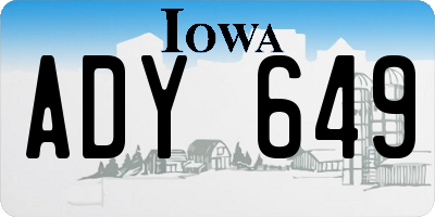 IA license plate ADY649