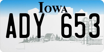 IA license plate ADY653