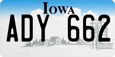 IA license plate ADY662