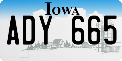 IA license plate ADY665