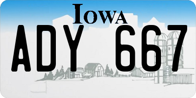 IA license plate ADY667