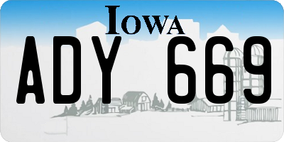 IA license plate ADY669