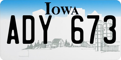 IA license plate ADY673