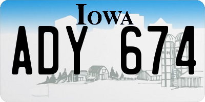 IA license plate ADY674