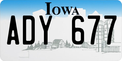 IA license plate ADY677