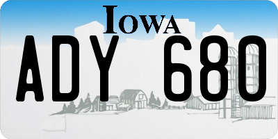 IA license plate ADY680