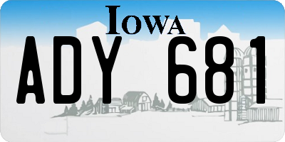 IA license plate ADY681