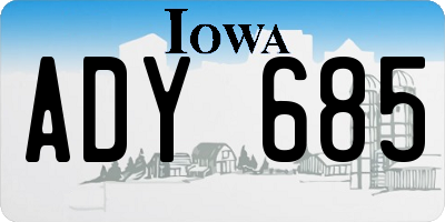 IA license plate ADY685