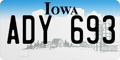 IA license plate ADY693