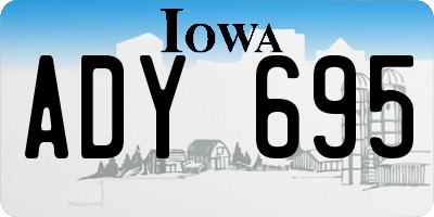 IA license plate ADY695