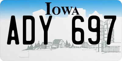 IA license plate ADY697
