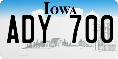 IA license plate ADY700