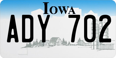 IA license plate ADY702