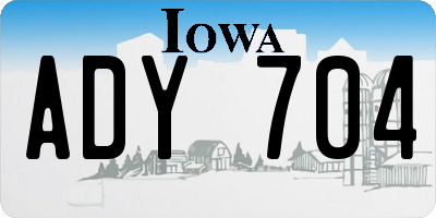 IA license plate ADY704
