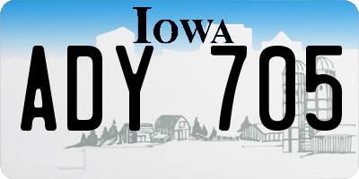 IA license plate ADY705