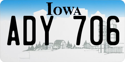 IA license plate ADY706
