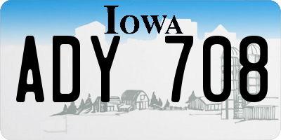 IA license plate ADY708