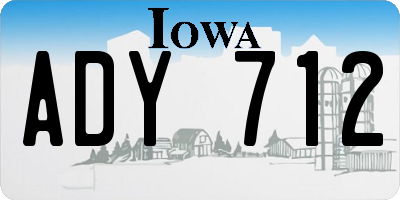 IA license plate ADY712