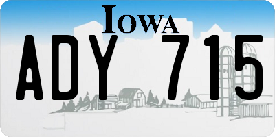 IA license plate ADY715