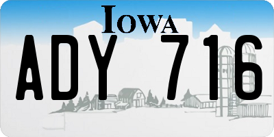 IA license plate ADY716