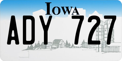 IA license plate ADY727